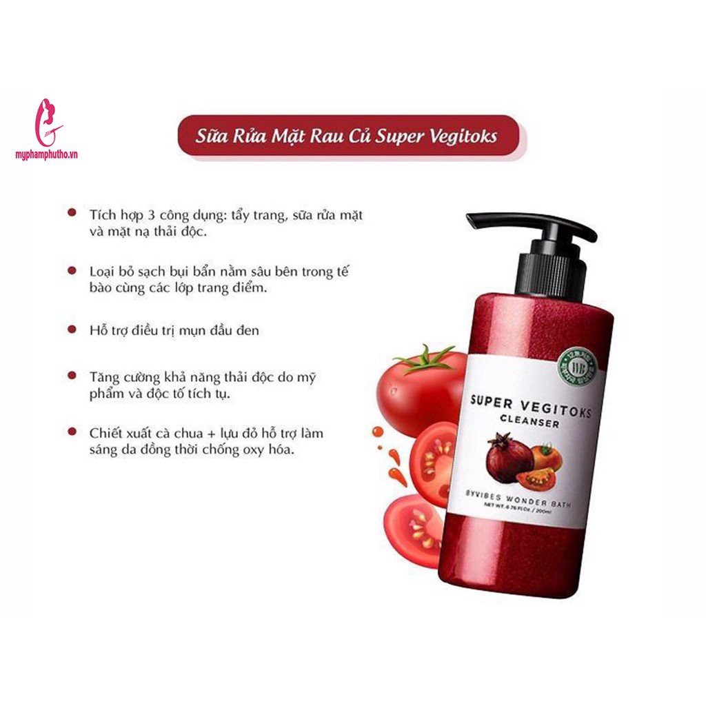 Sữa rửa mặt rau củ thải độc Super Vegitoks Cleanser