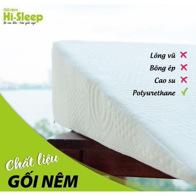 Gối chống trào ngược dạ dày Hi Sleep  Người Lớn - Tặng kèm áo gối dễ thở hơn với người đang bị viêm xoang, giảm ngáy