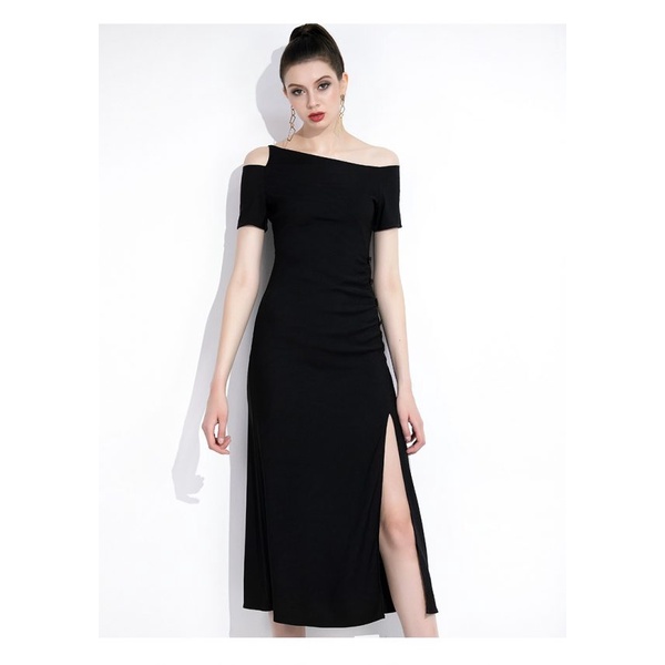 Váy đầm nữ thiết kế lệch vai xẻ tà Gemmi Fashion, DK8335
