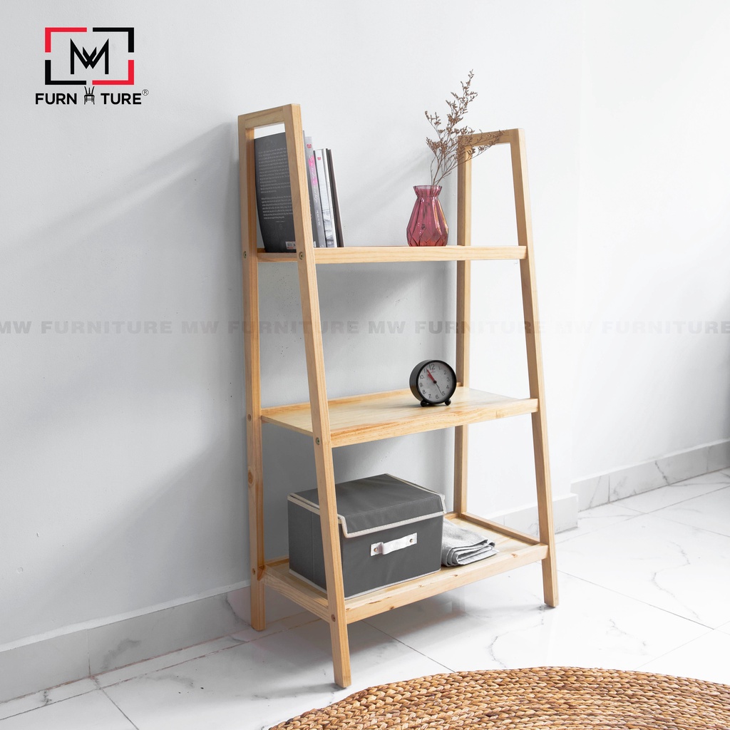 Kệ sách gỗ lắp ráp 3 tầng nhiều màu thương hiệu MW FURNITURE - Nội thất căn hộ