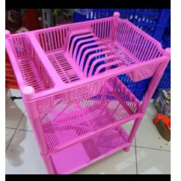 Giá Đỡ Đĩa Nhựa 3 Tầng + Khay Đựng Nước W0V Màu Sắc Ngẫu Nhiên | BigBuy360 - bigbuy360.vn