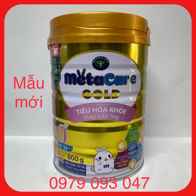 Sữa bột Metacare Gold ( mẫu mới số 0 ) - lon 800g date: 10/2023