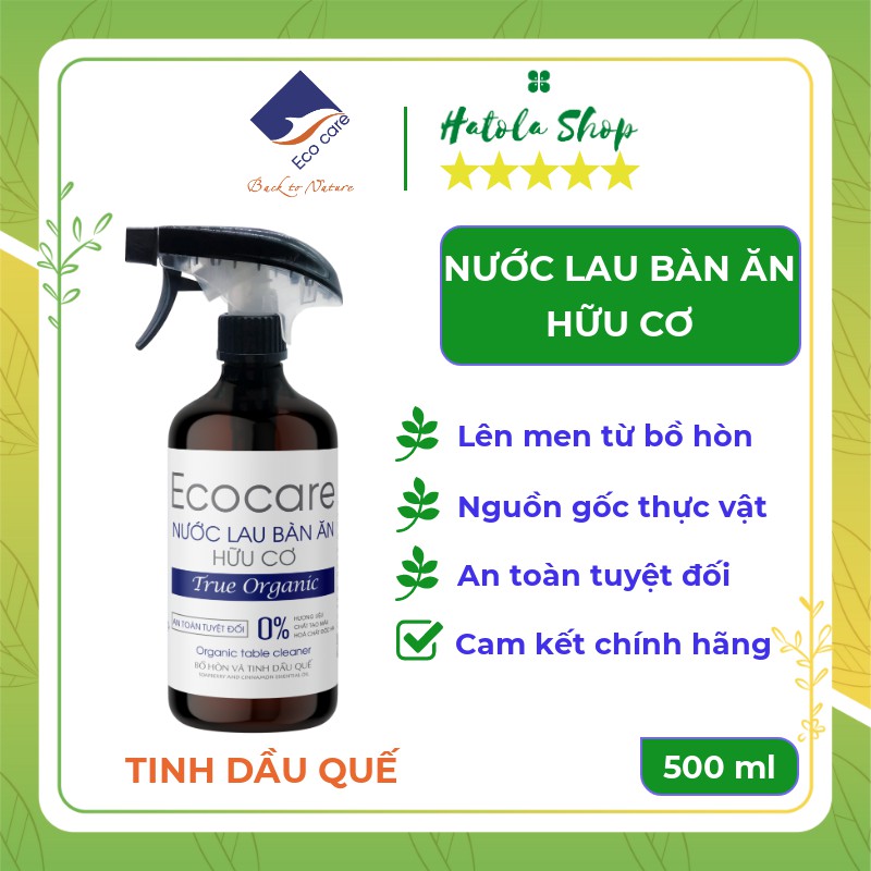 Nước Lau Bàn Ăn hữu cơ Bồ hòn Ecocare 500ml