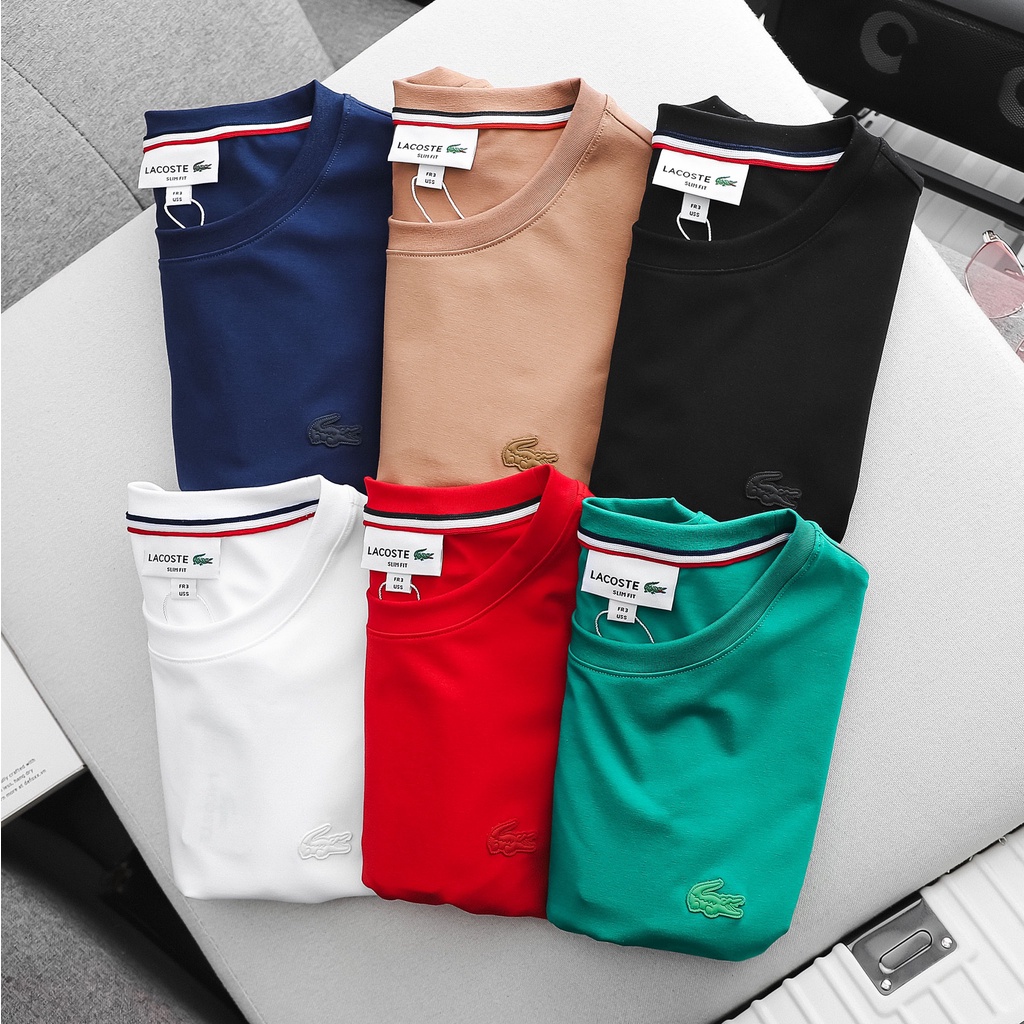 Aó thun nam cổ tròn ngắn tay LCST logo silicon,Form Slim,chất vải cotton loại 1 co dãn,Hàng vnxk