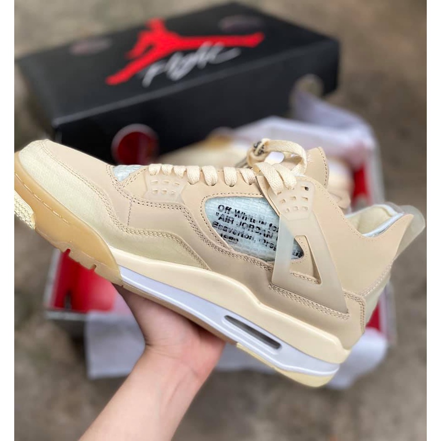 Giày air Jordan 4 vàng kem, Giày thể thao JD4 nam nữ siêu hot Fullboxbill+ tặng dây - Nguyễn Tình sneaker | BigBuy360 - bigbuy360.vn