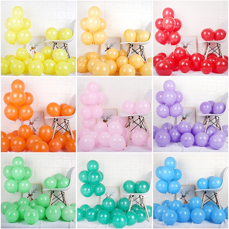 Bộ 10 Bong Bóng Cao Su Tròn 12 Inch