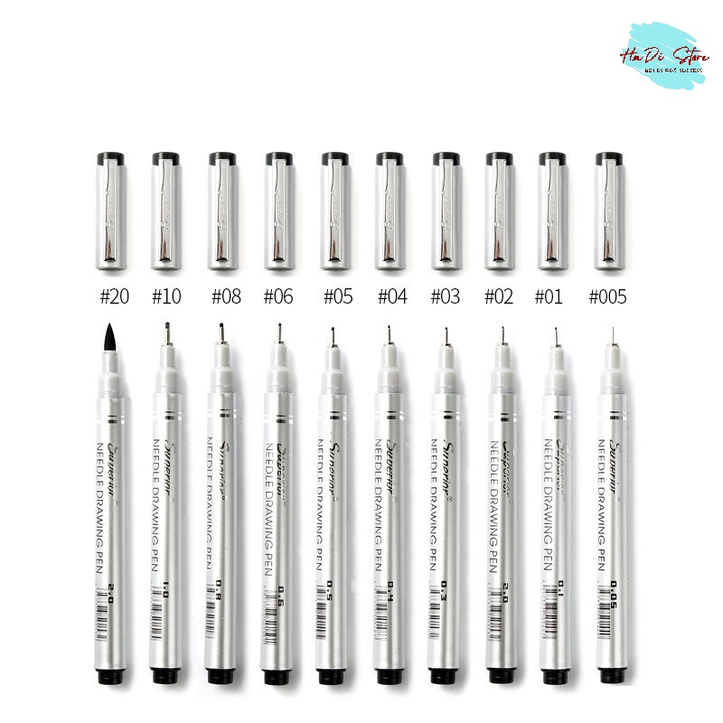 Bút đen đi nét kháng nước SUPERIOR chọn size