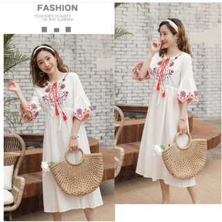 ĐẦM BẦU VÁY BẦU CÔNG SỞ THÊU PHONG CÁCH DÂN TỘC