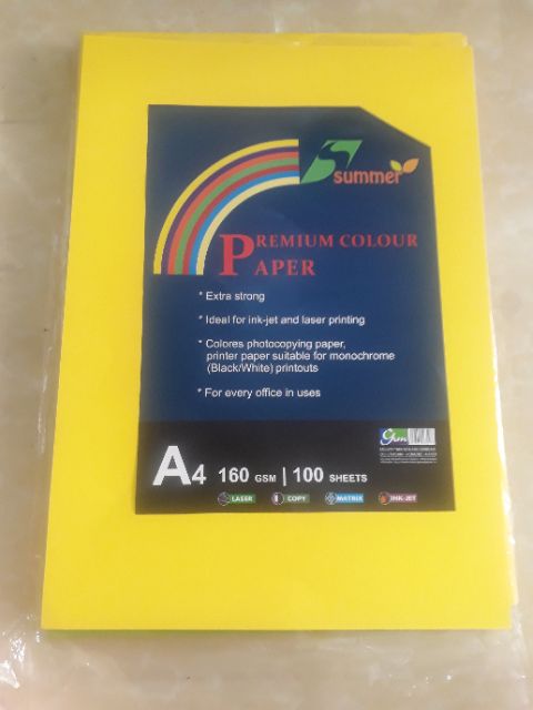 Bìa màu A3 DLG 160 gsm - trộn 5 màu (xanh lá cây, xanh da trời , vàng , cam , đỏ)