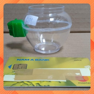 C01 - 10 cái Cóng hủ lớn trong, quai xanh, mẫu Trung Quốc