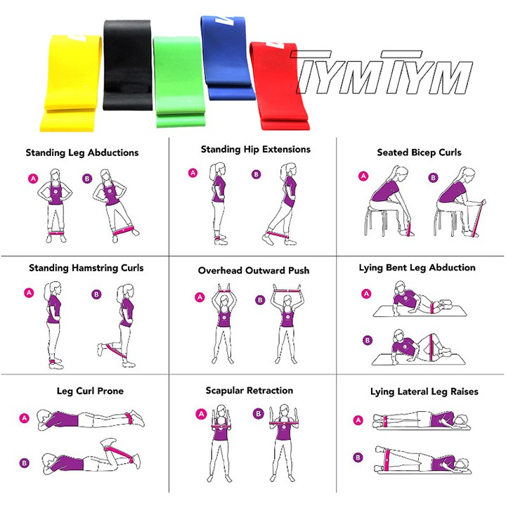 Dây kháng lực mini Band tập chân mông tập gym,vòng cao su đàn hồi thể dục thể thao tại nhàsupper