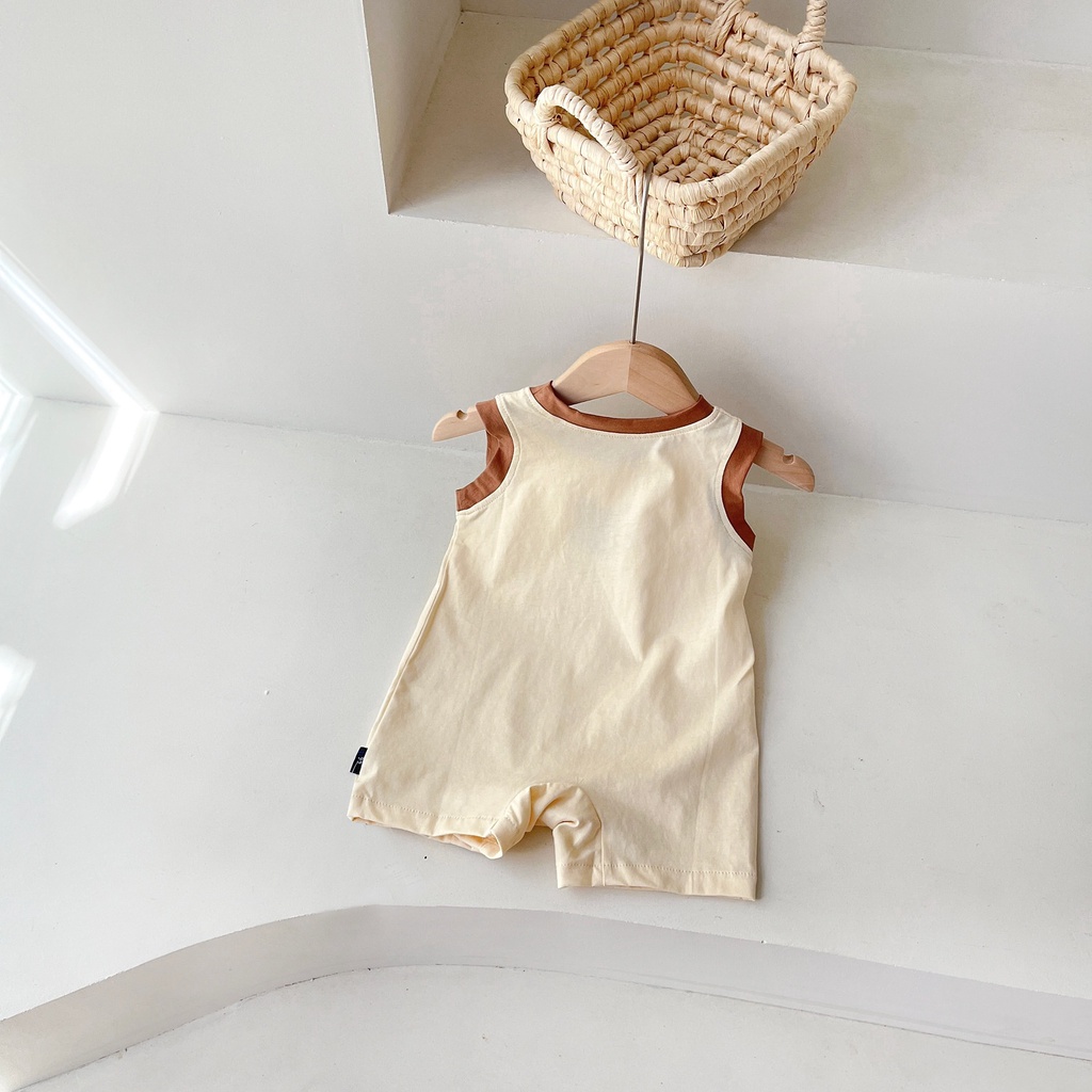 Bộ Áo Liền Quần Sát Nách In Hoạt Hình Dễ Thương Thời Trang Mùa Hè Cho Bé Trai