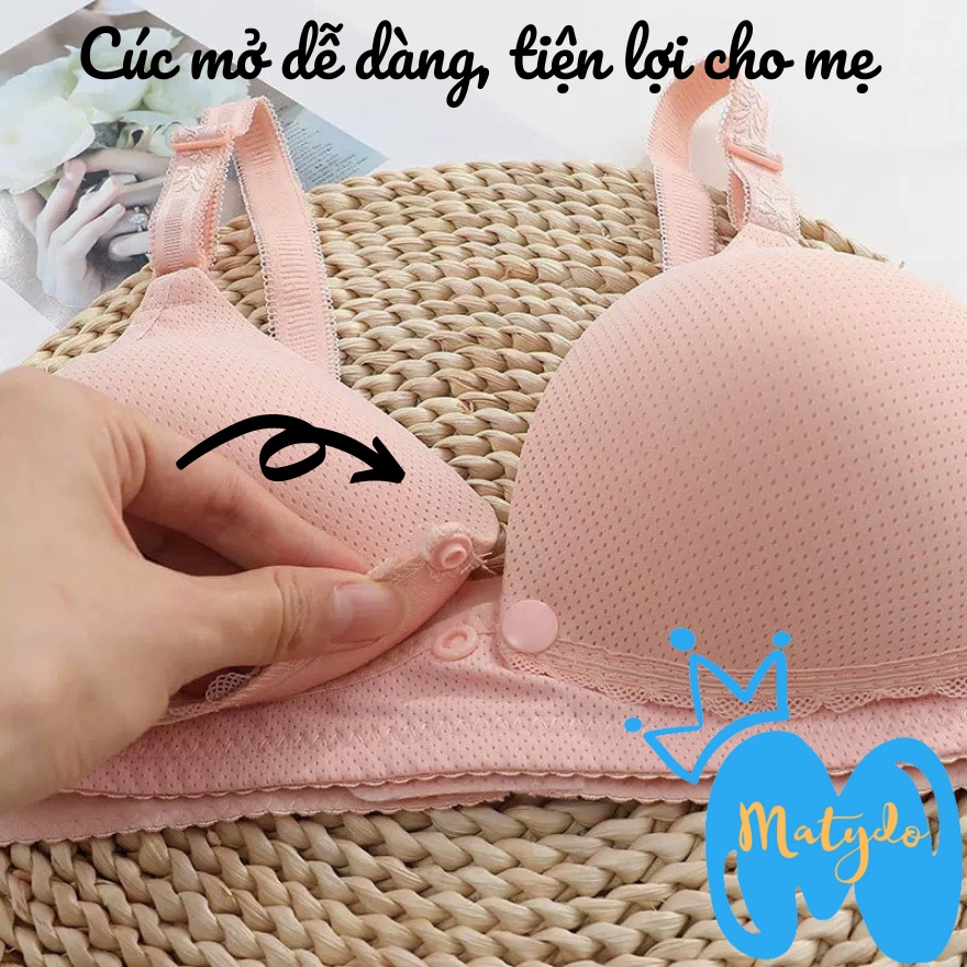 Áo lót bầu và sau sinh cho con bú MATYDO chất liệu cotton có cúc bấm đóng mở tiện lợi
