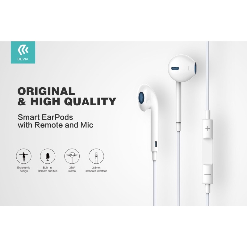 Tai nghe Devia smart Earpods jack 3.5- EM022