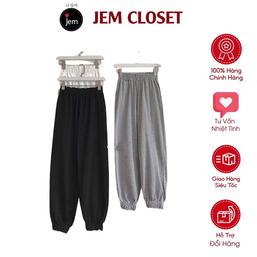 Quần Jogger Nữ JEMCLOSET Chất Liệu Da Cá Mềm Mịn Phong Cách Năng Động Trẻ Trung Aoye - 2749