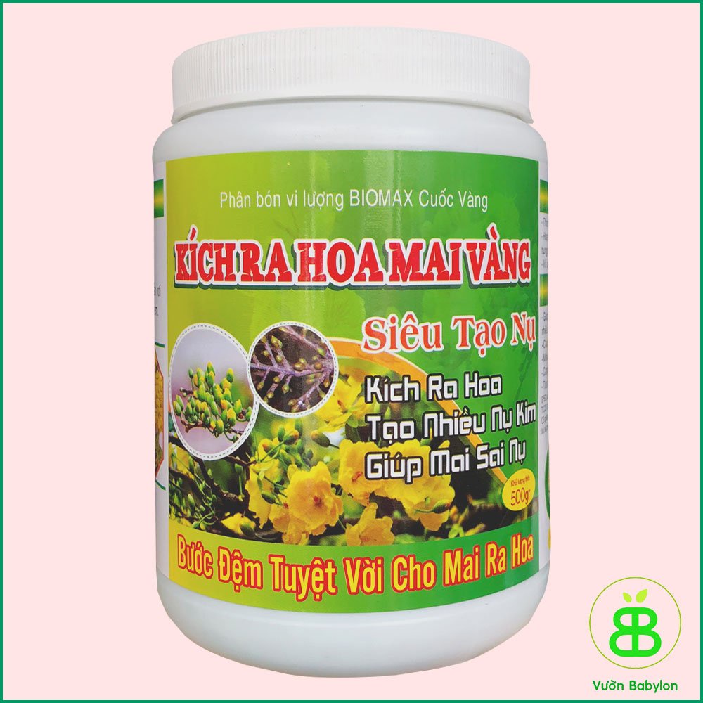 Phân bón kích ra hoa mai vàng hũ 500G - NPK 10-60-10 Siêu Tạo Nụ Mai Vàng