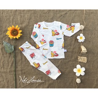 Set 2 bộ dài tay cho bé mặc nhà