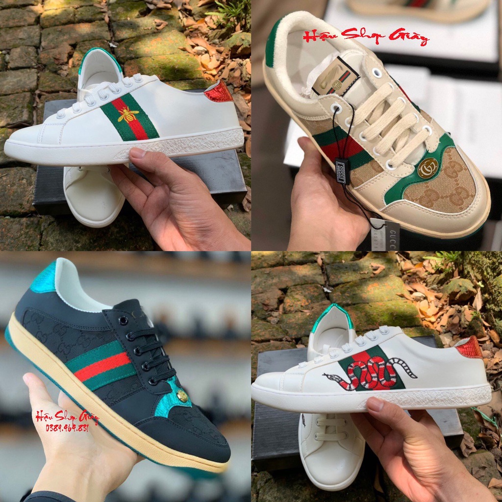 Giày 𝐆𝐮𝐜𝐜𝐢 𝐒ơ𝐧 𝐓ù𝐧𝐠 ⚡️𝐅𝐑𝐄𝐄 𝐒𝐇𝐈𝐏⚡️ Giày thể thao GG 3 vạch, Sơn Tùng, ong thêu, rắn thêu cao cấp hàng đẹp cực chất