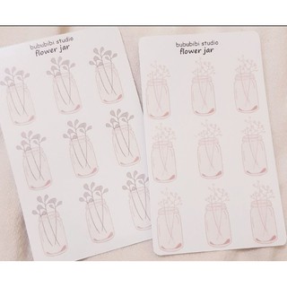 Tờ Bullet Journal/ planner sticker: flower jar
