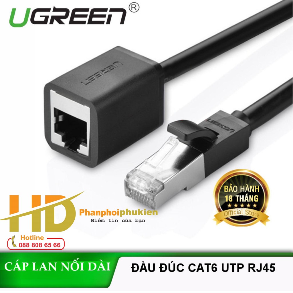 Dây cáp mạng nối dài CAT6 UTP RJ45 dài 0.5M UGREEN 11278