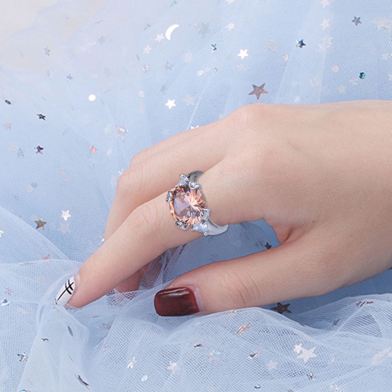 Nhẫn đính hôn bạc 925 đính đá Zircon cao cấp sang trọng thời trang cho nữ