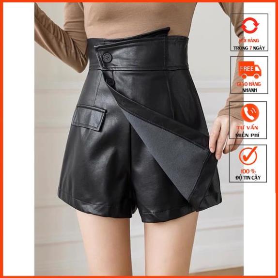 [QUATANG-KTYTT]  Quần Váy Da Nữ Lưng Cao Thời Trang m333