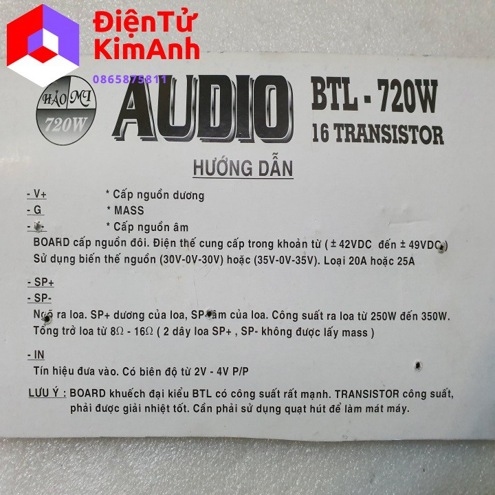 Mạch công suất 16 sò  720W  giá 1 mạch