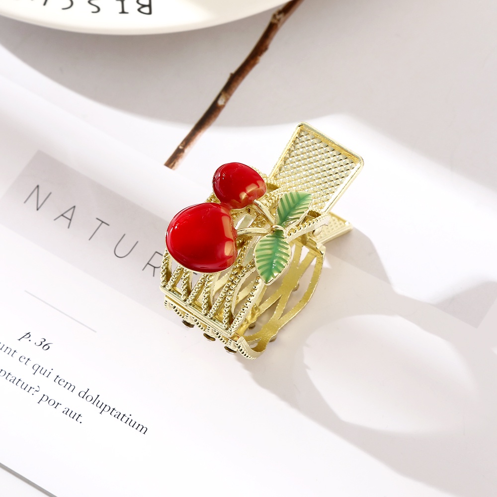 Kẹp tóc HAIMEIKANG đính hạt ngọc trai hình quả cherry thời trang