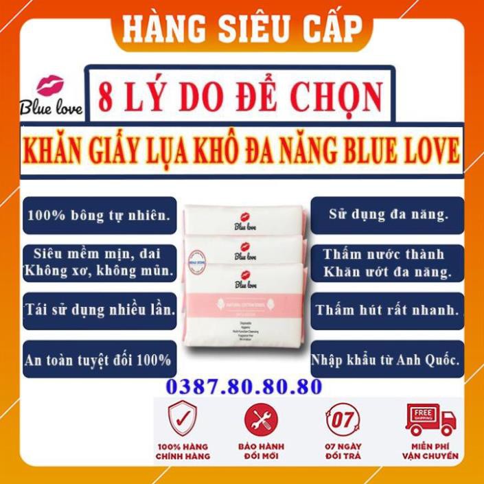 [FreeShip-HÀNG CAO CẤP] Khăn giấy khô đa năng cao cấp siêu đẹp/ Khăn giấy ướt khô blue love chính hãng vương quốc anh