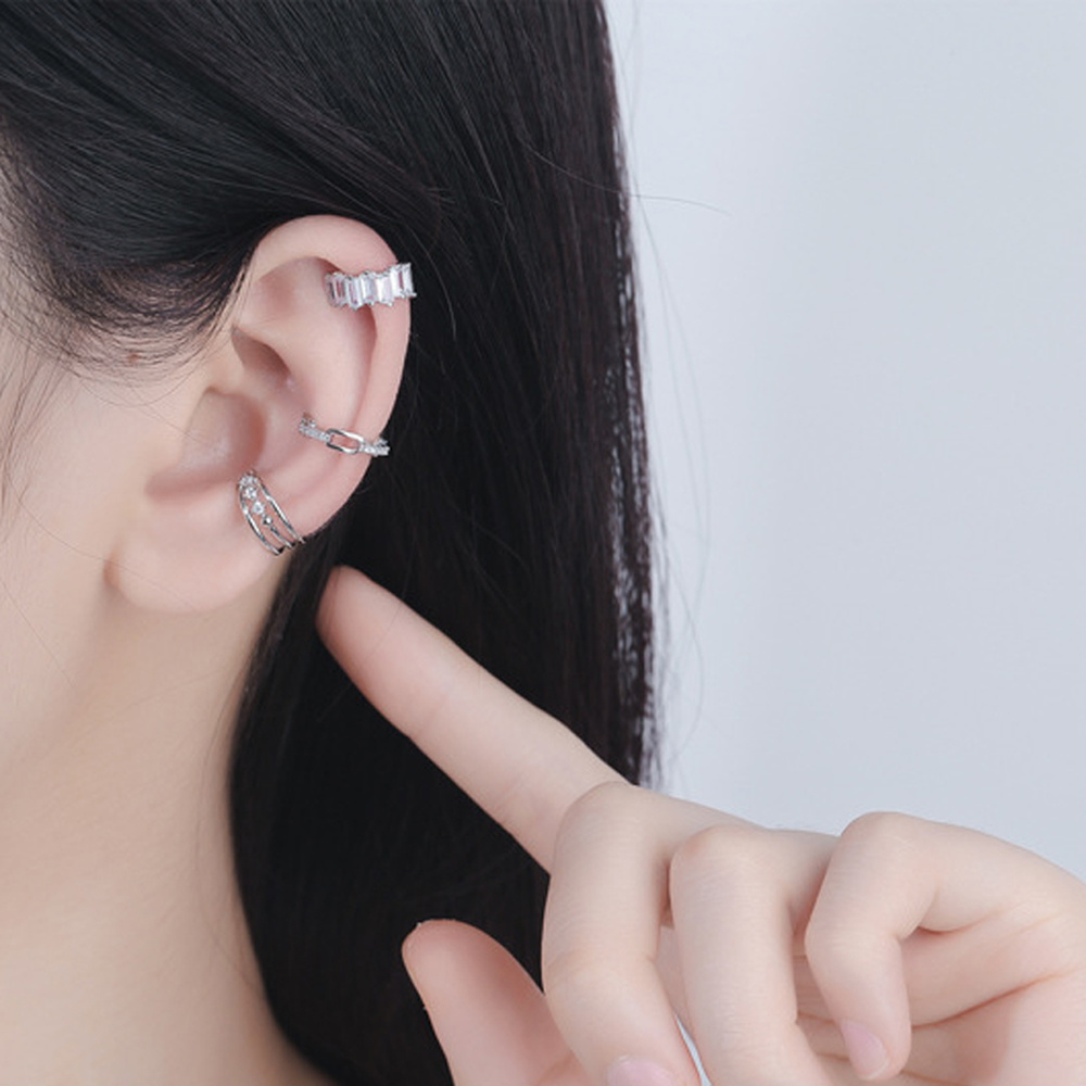 Bông tai thời trang khảm đá nhiều lớp giản đơn kiểu Hàn Quốc hợp thời trang