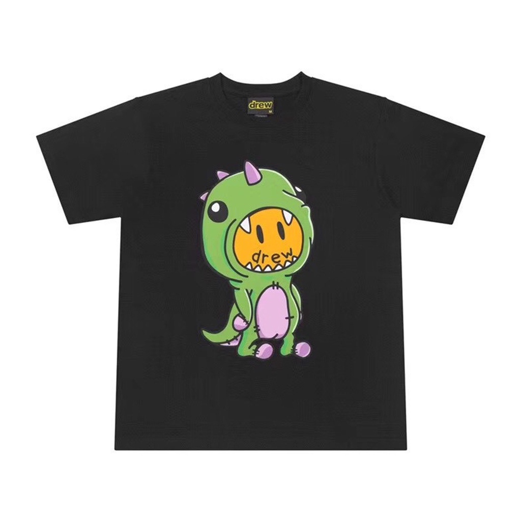Áo thun Drew Cartoon Dinosaur Black -  Full Tem tag