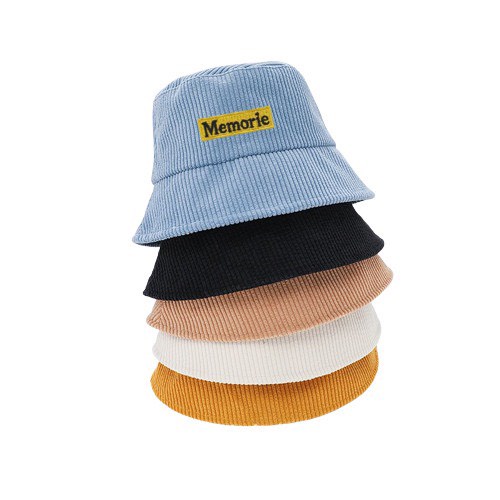 Mũ bucket vành cụp Nón tai bèo thêu chữ chất nhung tăm cao cấp form unisex nam nữ