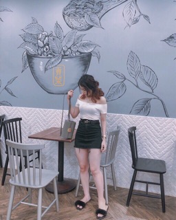 Áo trễ vai thun gân