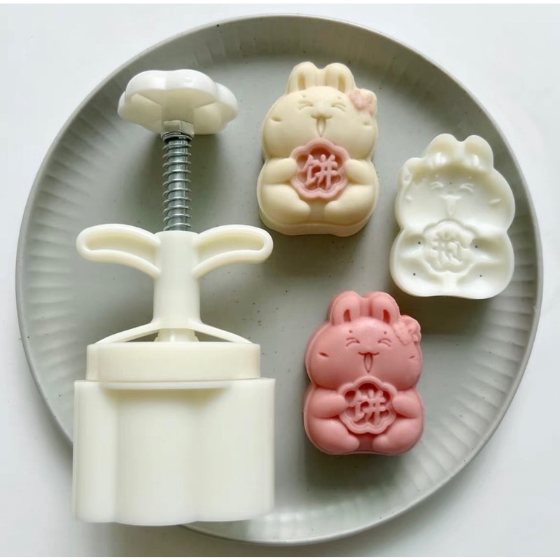 khuôn đóng bánh trung thu 75gam thỏ híp