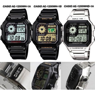 Đồng hồ nam World Time Casio chính hãng(dây thép/ nhựa/ vải)