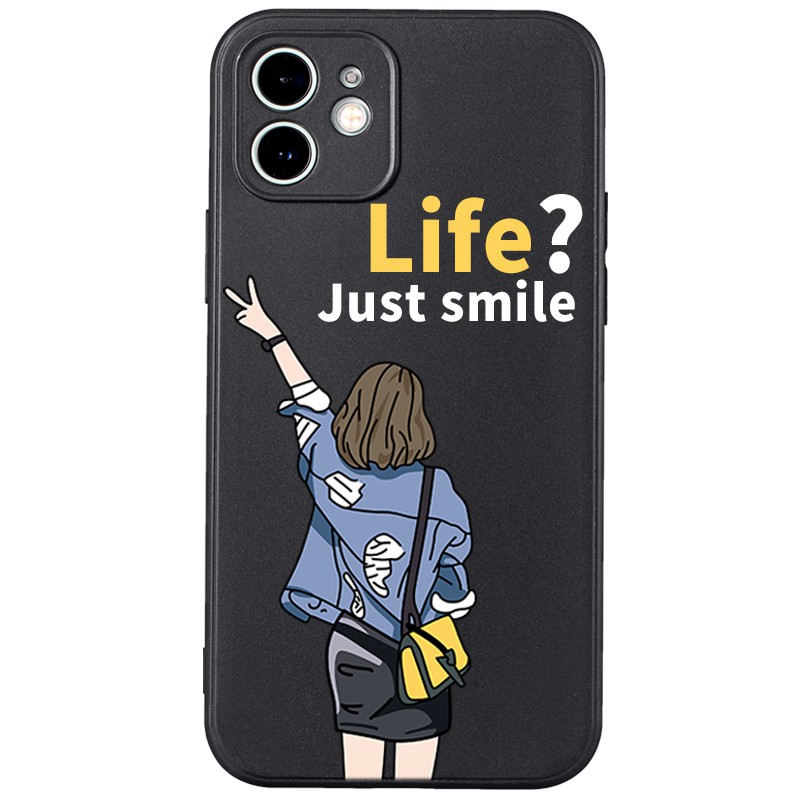 JURSUE Soft Silicone Matte Case For iPhone 12 11 Pro Max X Xs Max XR 8 7 6 6S Plus Shockproof Protective Creativity Cartoons Couple Phone Cover Casing All