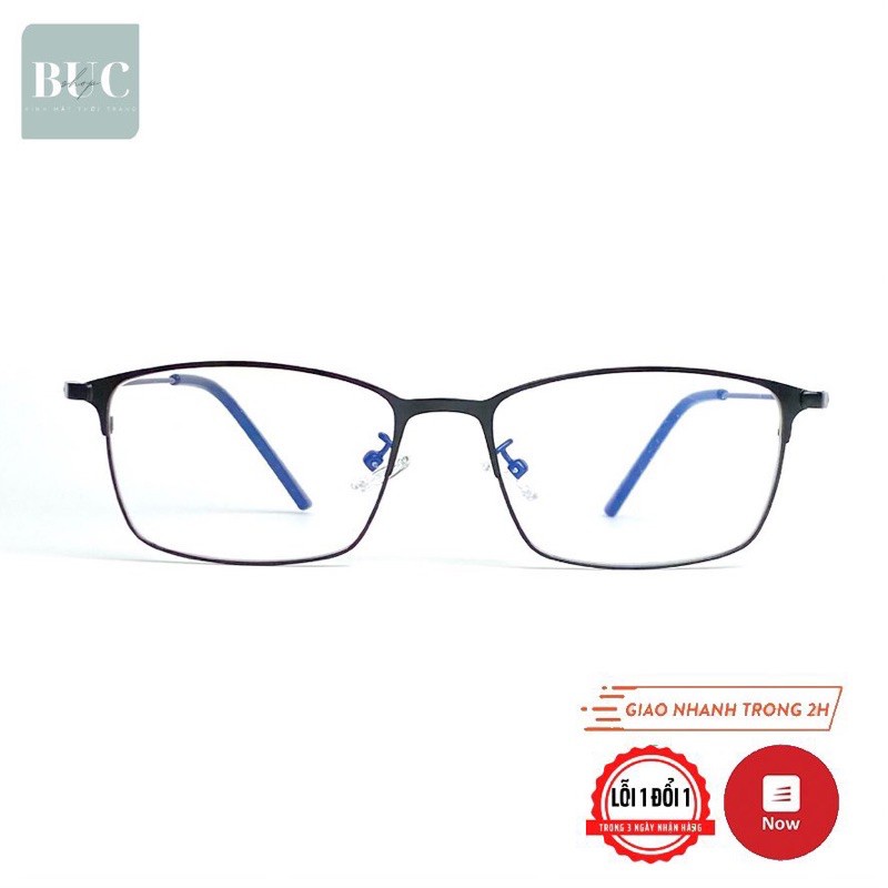 Gọng kính cận kim loại nam nữ BucShop, thiết kế mắt vuông phù hợp với nhiều khuôn mặt 9042 - Hàng mới về