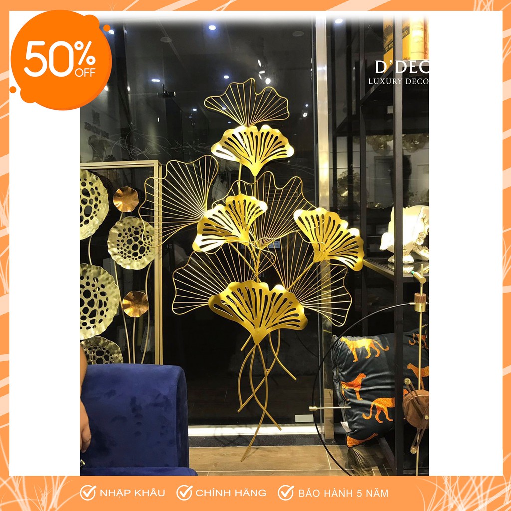 Tranh sắt treo tường nghệ thuật, trang decor trang trí hoa 2 vòng xanh lá đẹp cao cấp - 2056