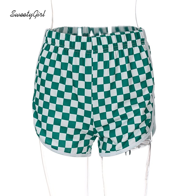 Quần short thể thao lưng cao dáng ôm màu sắc tương phản thời trang cho nữ