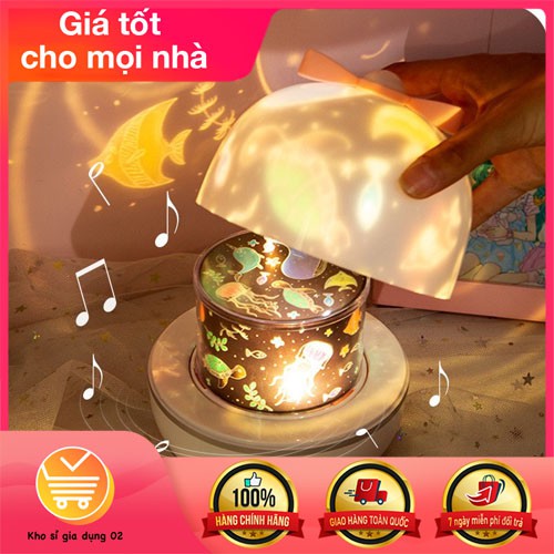 Đèn chiếu ngàn sao thế giới cổ tích 3D, hình sinh nhật xoay tự động đèn LED lãng mạn dễ thương, Có bảo hành 1 đổi 1