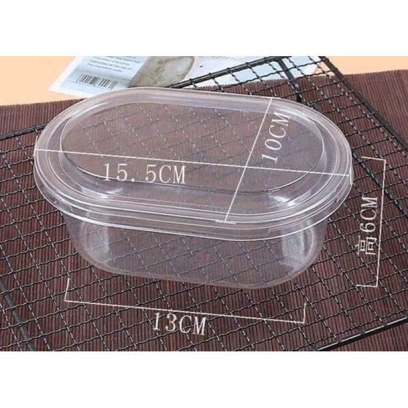 Set 10 Hộp nhựa oval / hộp ovan đựng bánh tiramisu, mousse