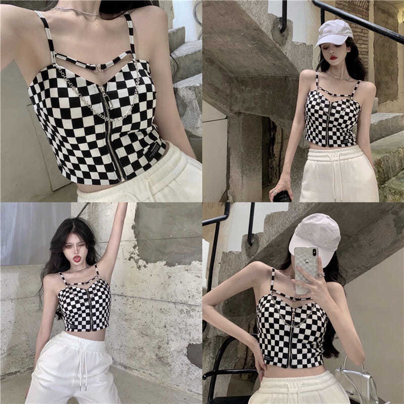 Áo croptop Không Tay Thiết Kế Mới Thời Trang Mùa Hè Dành Cho Nữ