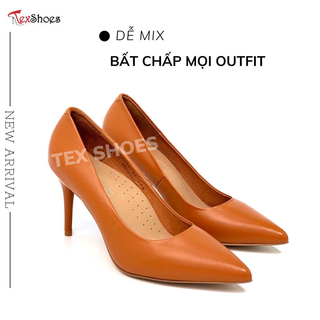 Giày cao gót nữ VNXK gót nhọn 7cm, giày công sở nữ gót đũa TEX SHOES