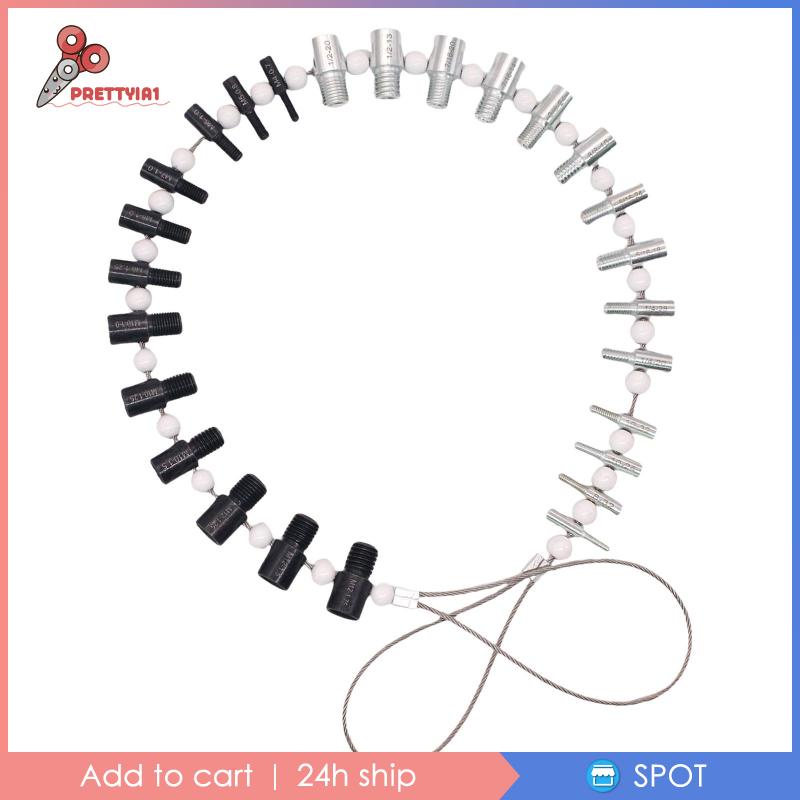 [Prettyia1] Bộ Dụng Cụ Đo Kích Thước Ren 14 inch &amp; 12 Thước Đo Cho inch Và Đai Ốc Metric