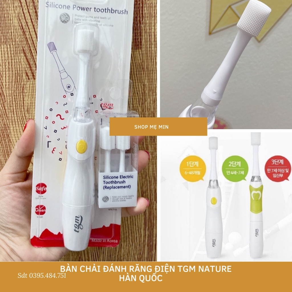 ￼[TẶNG KÈM PIN] Bàn chải đánh răng điện TGM Nature (Xài Pin AAA), Made in Korea