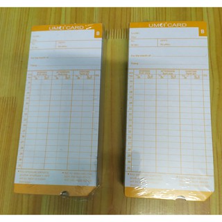 thẻ chấm công bằng giấy umei (combo 100 thẻ)