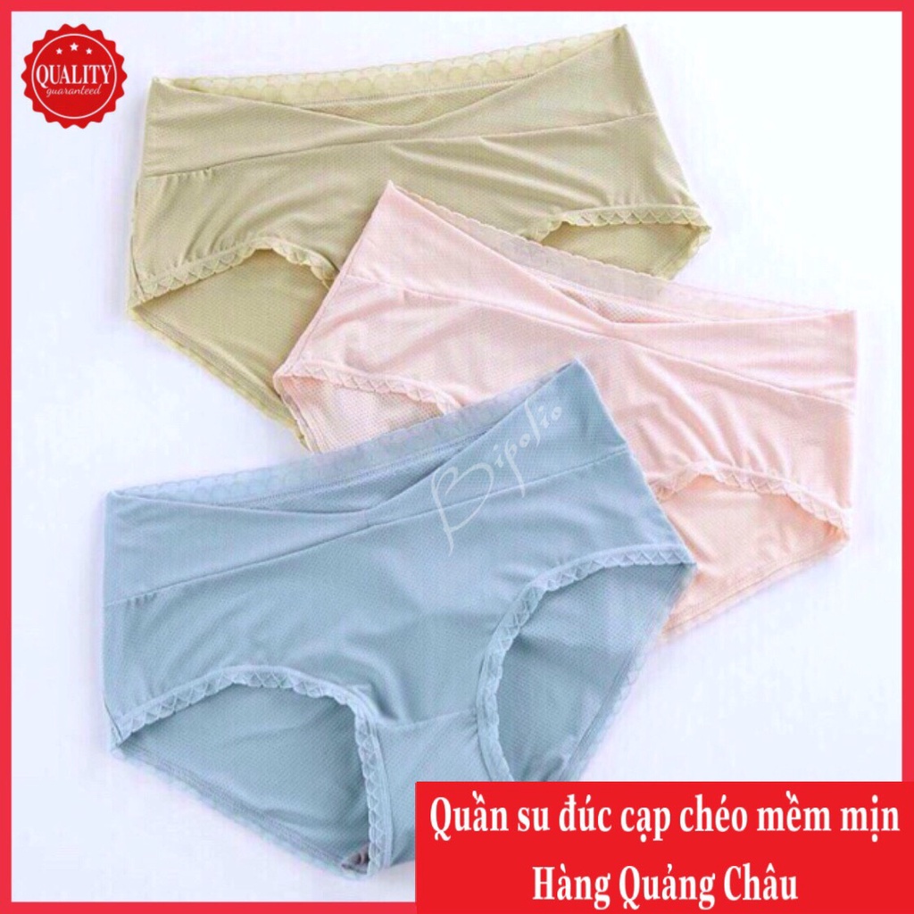 Quần lót bà bầu đồ lót bầu su đúc thông hơi, quần lót sau sinh mổ cạp chéo hàng nhập Quảng Châu