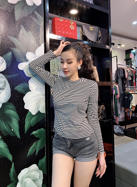 Áo thun dài tay rúm ngực 6 màu cho nữ (kèm ảnh thật)