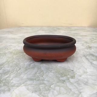 Chậu bonsai Ovan mini đất nung gốm Bát tràng 1 size BM-149