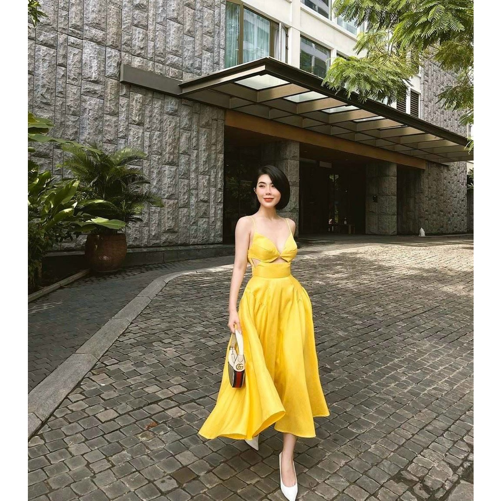 Đầm váy nữ 2 dây maxi xòe đuôi cá khoét ngực với các tone màu bắt mắt, tôn da dành cho các nàng đi chơi, đi biển